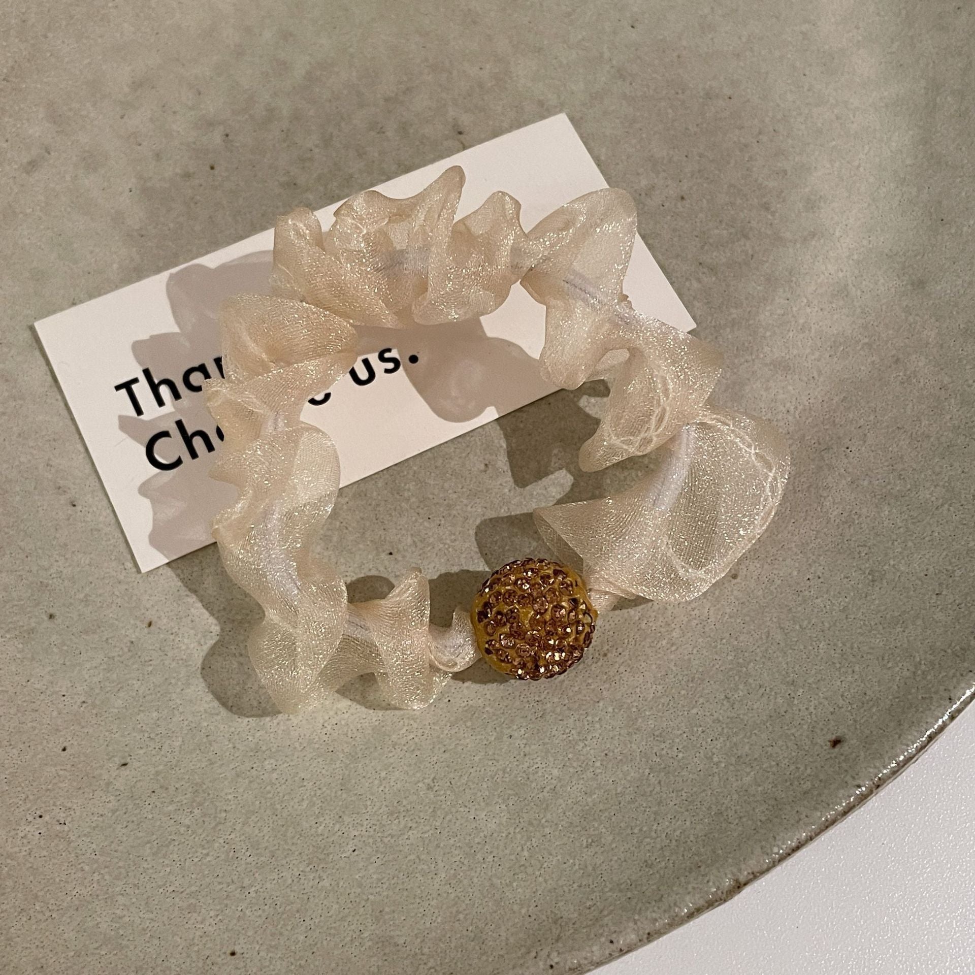 Wholesale Organza High Elastic Leopard Print Hair Tie